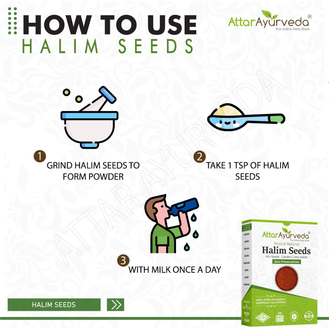 Ahaleeva - Ahaliv - Asalia - Halam - Lepidium Sativum - Attar Ayurveda
