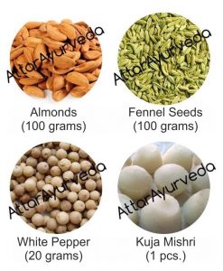Kuja Mishri, Almonds, Fennel Seeds, White Pepper Combo Pack : For improved eyesight