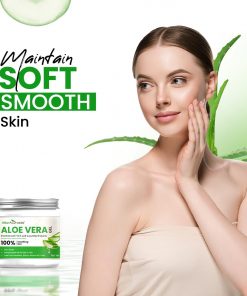 Pure and Natural Aloe Vera gel 200 ml | Enriched with Vitamin-E and Cucumber Extracts | Non-Sticky formula
