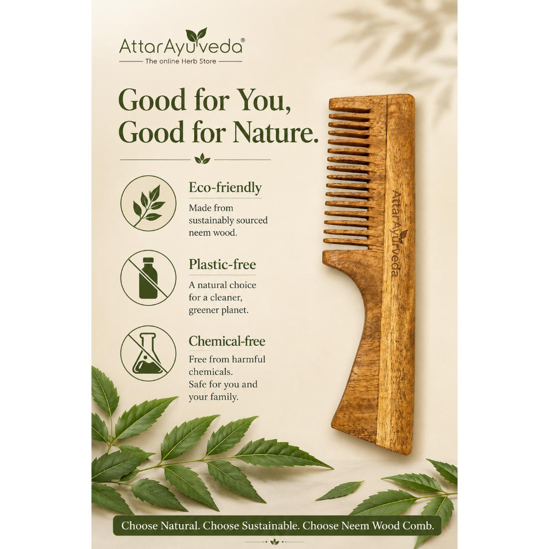 Attar Ayurveda Wooden Comb