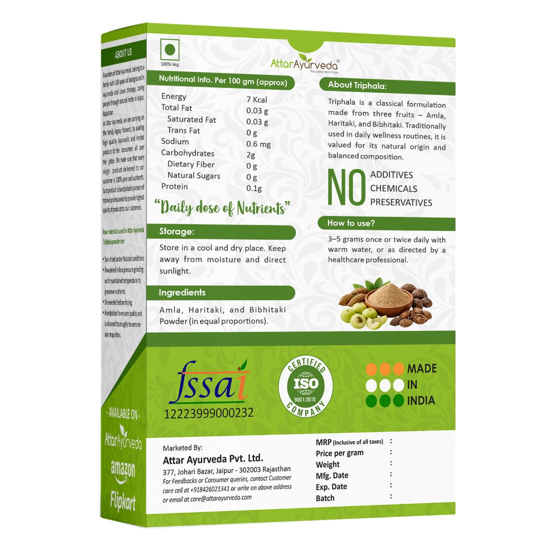 Attar AYurveda Tripahal powder 1:1:1